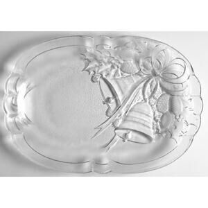 10"‎ Oval Platter Holiday Bells by Mikasa Christmas Holiday Party Serving Dish